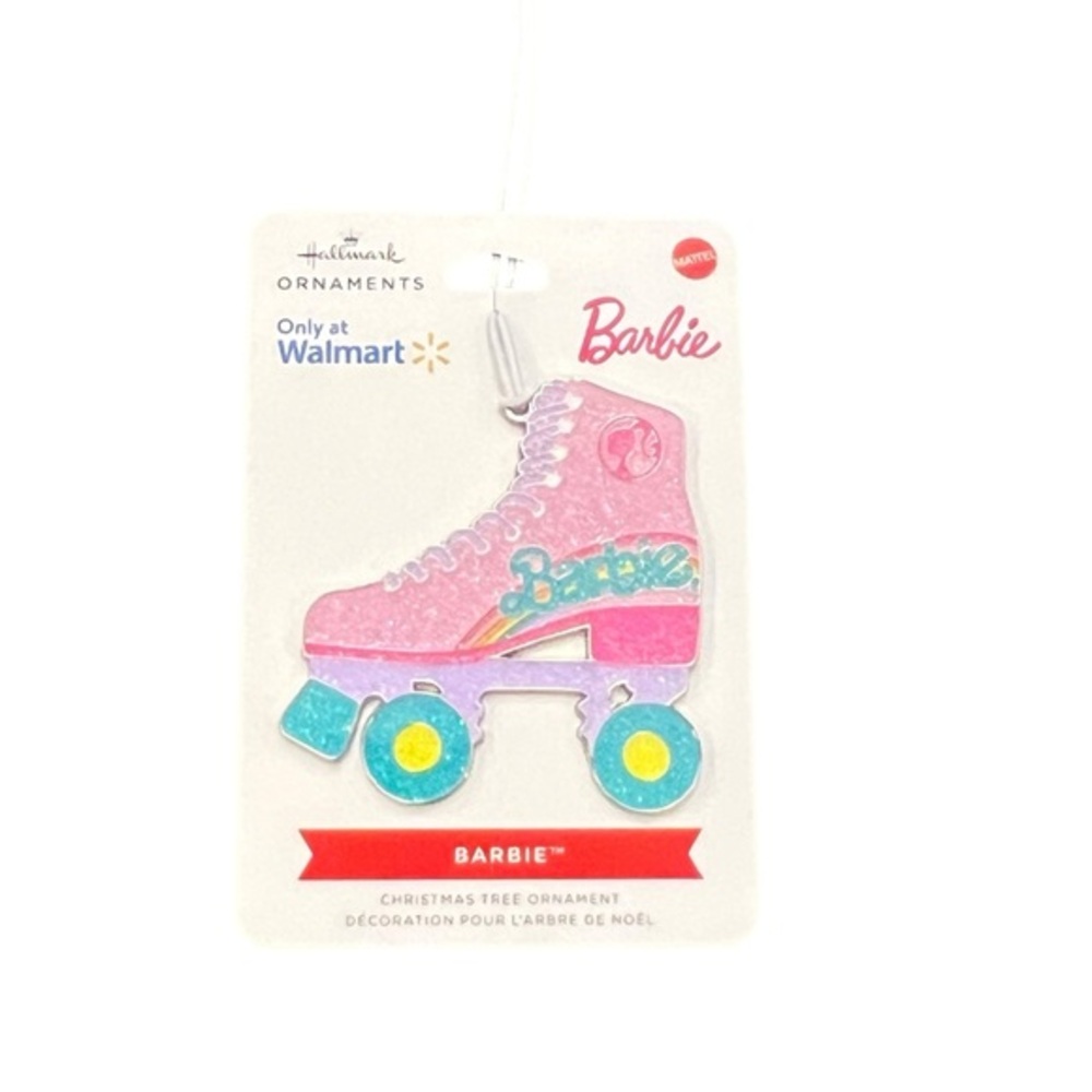 Hallmark Barbie Roller Skate Metal‎ Enamel Christmas Ornament NEW Pink Gift